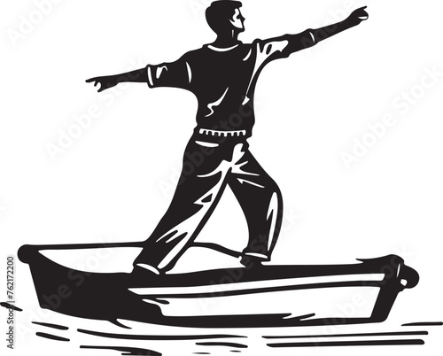 dancing on Pontoon boat silhouette vector