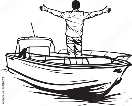 dancing on Pontoon boat silhouette vector