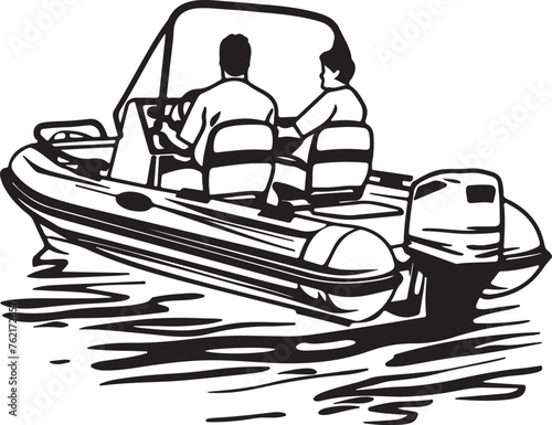 pontoon boating pontoon boat silhouette vector