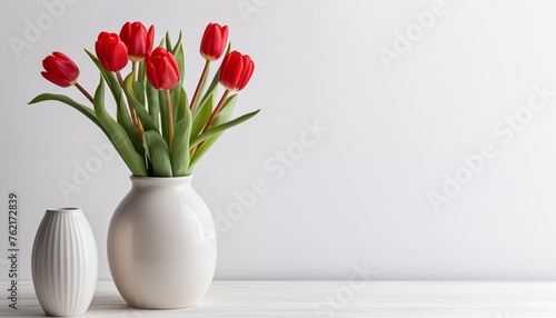 red tulips in vase #762172839