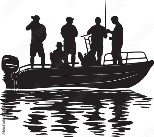 pontoon boating pontoon boat silhouette vector