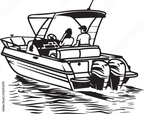 pontoon boating pontoon boat silhouette vector