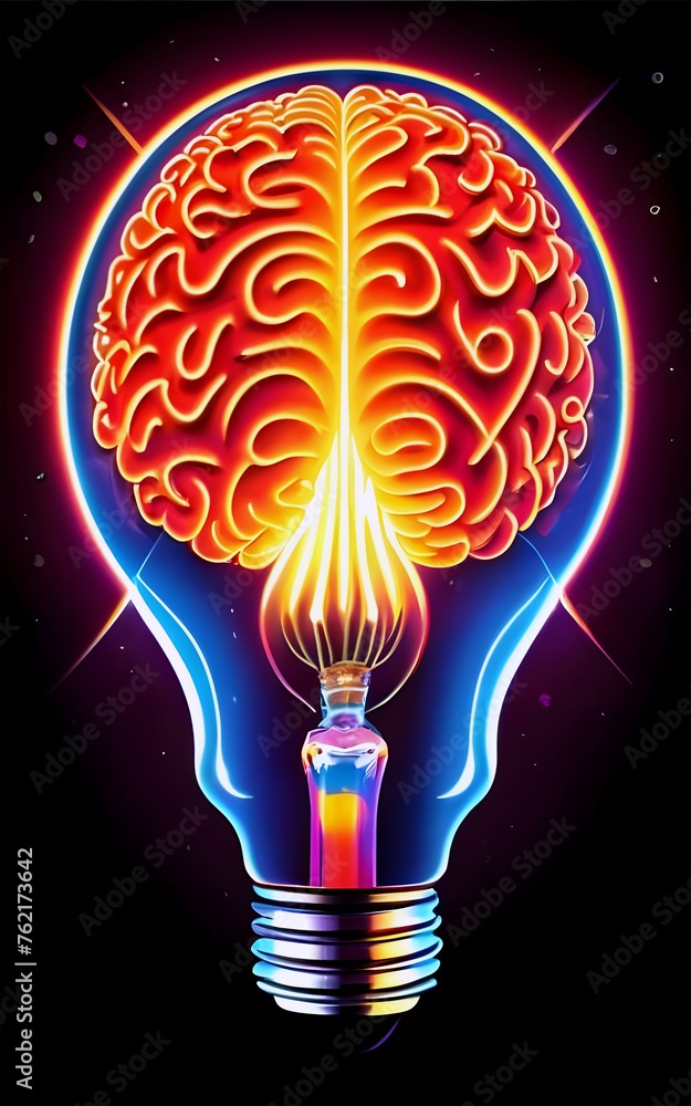 light bulb with burning bulb. a large-scale image of a creative ...