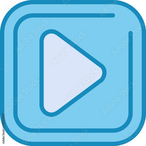 Play Sqaure Vector Icon