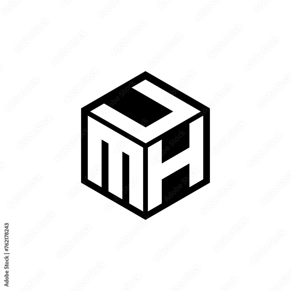 MHU letter logo design with white background in illustrator. Vector logo, calligraphy designs for logo, Poster, Invitation, etc.