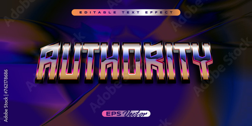 Retro text effect authority chrome editable 80s style