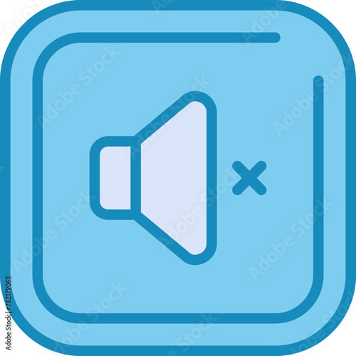Mute Square Vector Icon