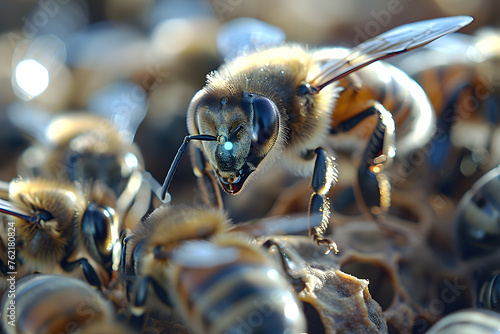 Bienen und Bienenwaben: Natürliche Schönheit der Imkerei und Bestäubung