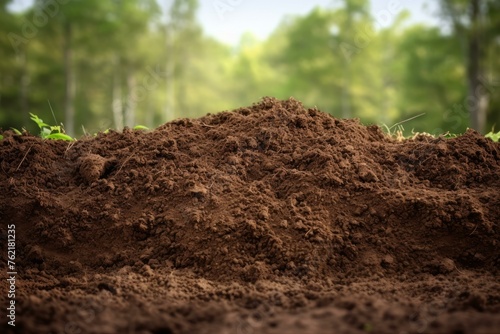 Moist Pile soil ground. Nature compost. Generate Ai