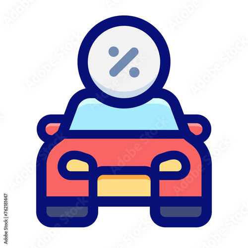 Vehicle Tax Color Outline Icon
