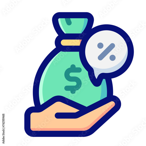 Tax Payment Color Outline Icon