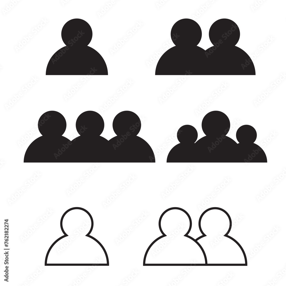 User icon set, People icon set in trendy flat style. Persons symbol, silhouette set User icon set, People icon set in trendy flat style. Persons symbol, silhouette set