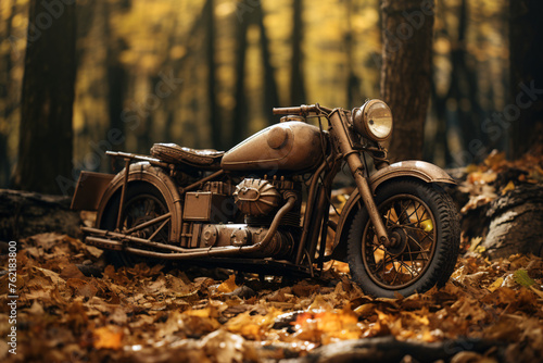 a motorcycle in the woods © Maria
