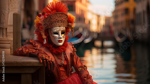 Capturing Venice's Charm: Ornate Palazzos, Arched Bridges, and the Enchantment of Carnival Masks photo