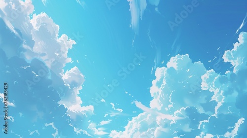 beautiful anime sky with clouds