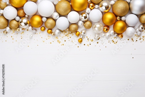 a group of gold and silver balls