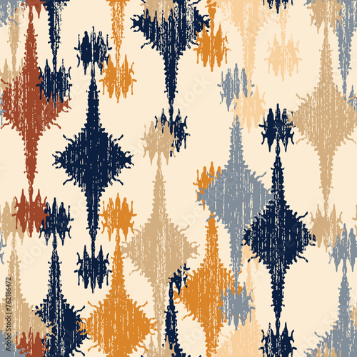 Color earth boro brown blue dyed , Illustration stripe vector print ethnicity botanical fashion colorful drawing beautiful textile ornamental ogee endless ornament seamless trendy endless pattern