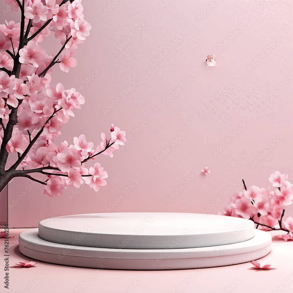 cherry blossom sakura,product showcase background,GenerativeAI
