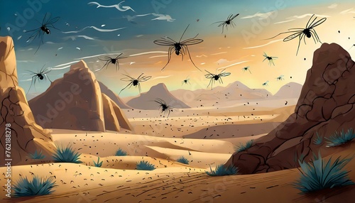Exodus: The Plague of Mosquitoes (Gnats) - God's Third Plague on Egypt. Bible.  photo