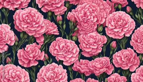 Beautiful Carnations Pattern Background Wallpaper © MondSTUDIO