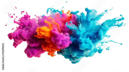 colorful splashes isolated on transparent background