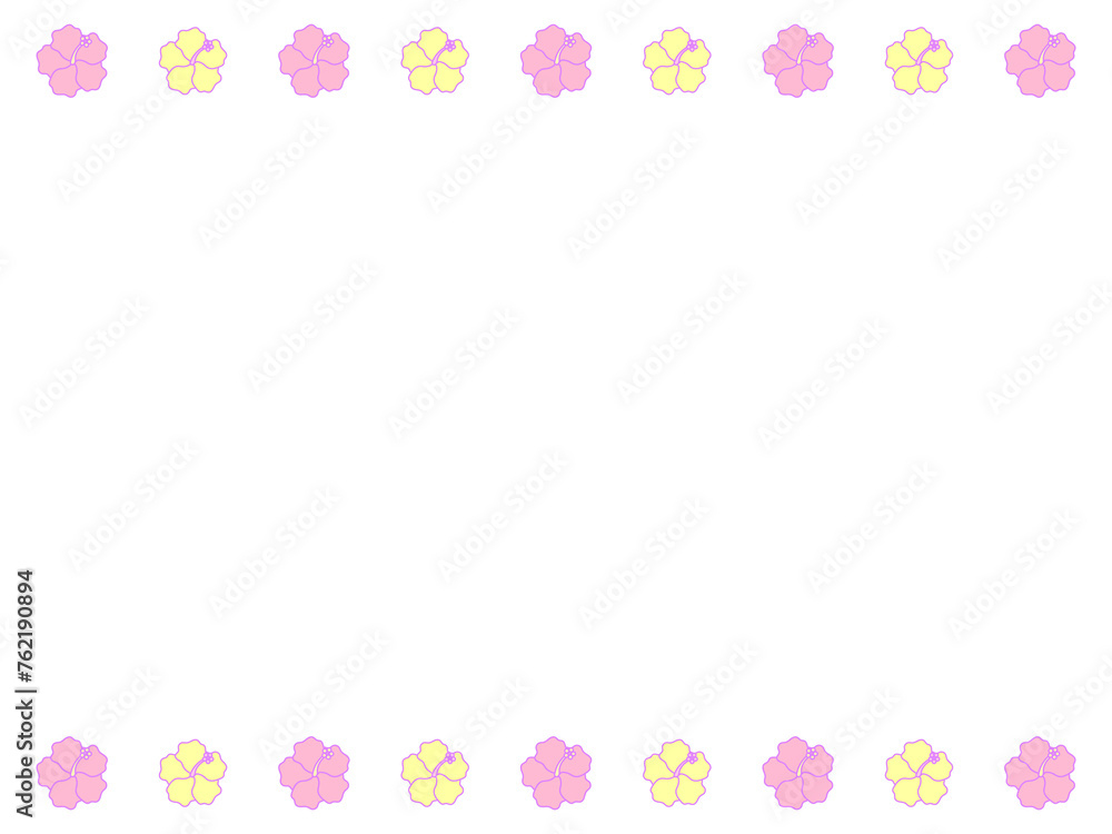 4:3 ハイビスカスフレーム⭐︎PNG 4:3 ハイビスカスフレーム⭐︎PNG