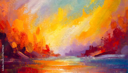 Vivid vibrant abstract gradient. oil paint texture background