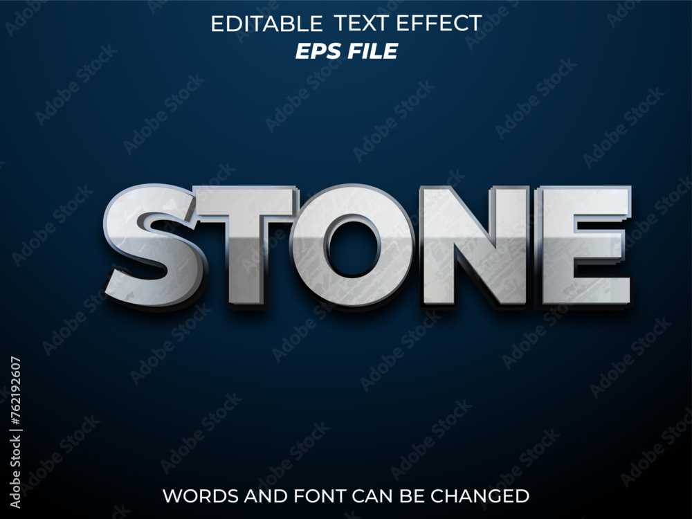 stone text effect, font editable, typography, 3d text. vector template