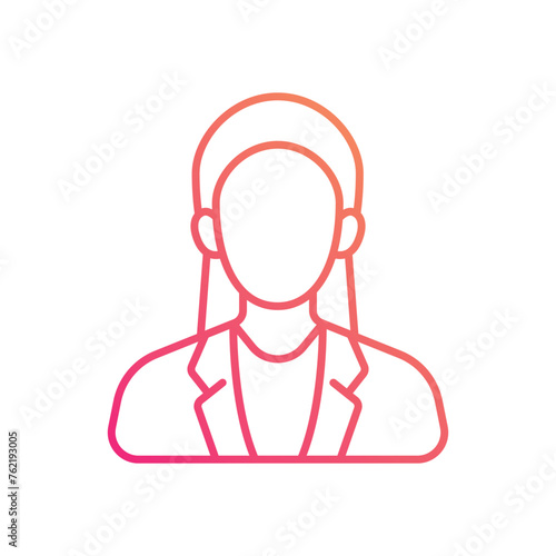 Thin line gradient Businesswomen vetor icon