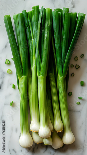 Sweet Garleek is a garlic and leek hybrid that combines the sweetness of onions with the rich flavor of garlic. On a white background. photo