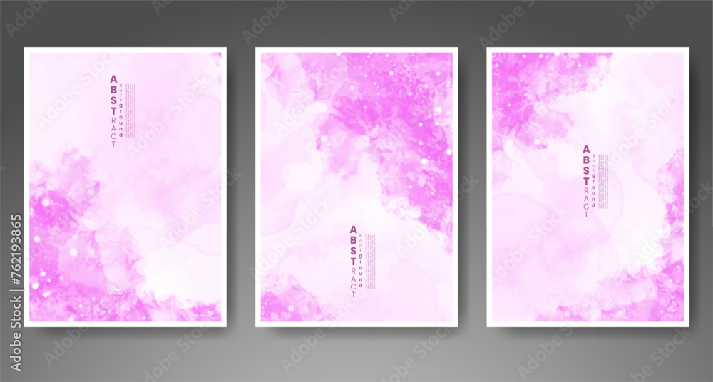 Fototapeta premium Set of creative hand painted abstract watercolor background. Design for your cover, date, postcard, banner, logo.