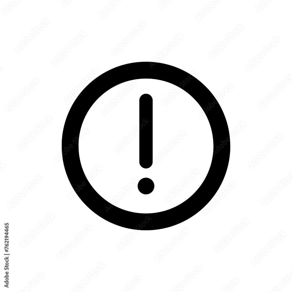 Exclamation icon in black and outline style Exclamation icon in black and outline style