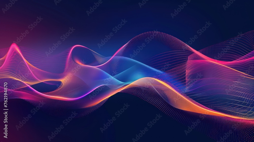 blue gradient wave background in abstract line