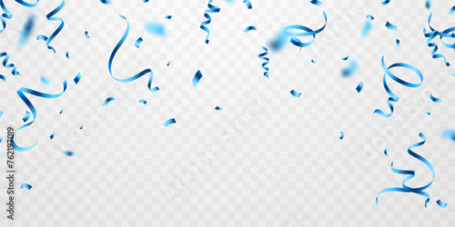 beautiful blue confetti background for celebration party Vector illustration
