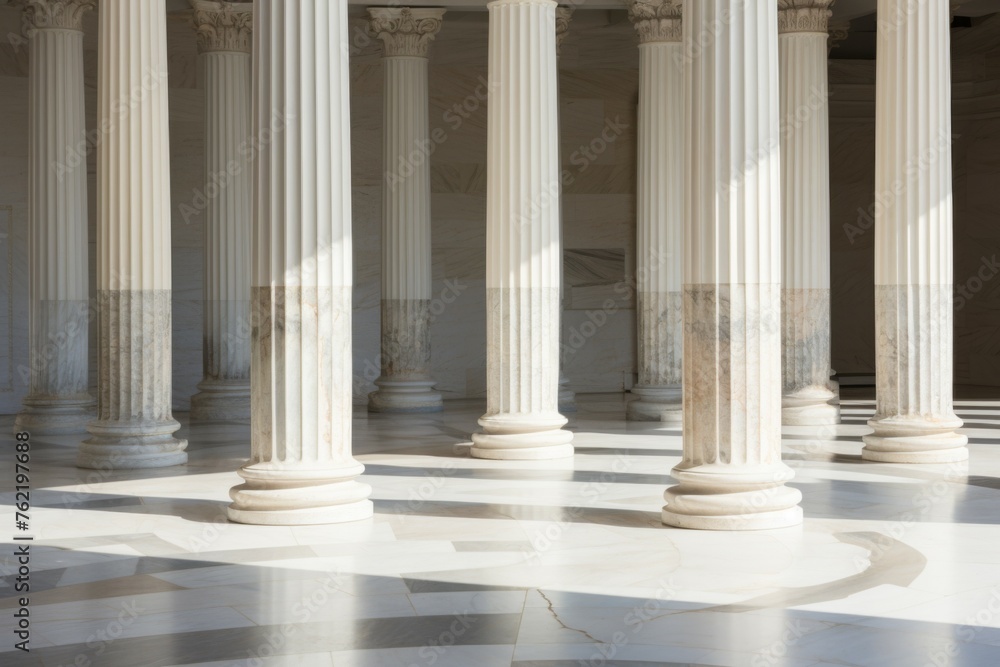 classic charm of a historical building adorned with marble columns