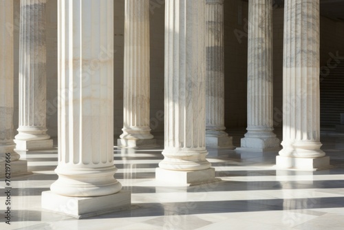 rows of ancient Ionic columns