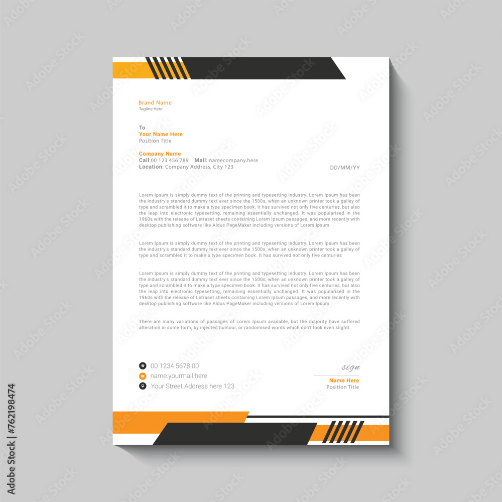 Obraz premium Creative Letterhead Design Template