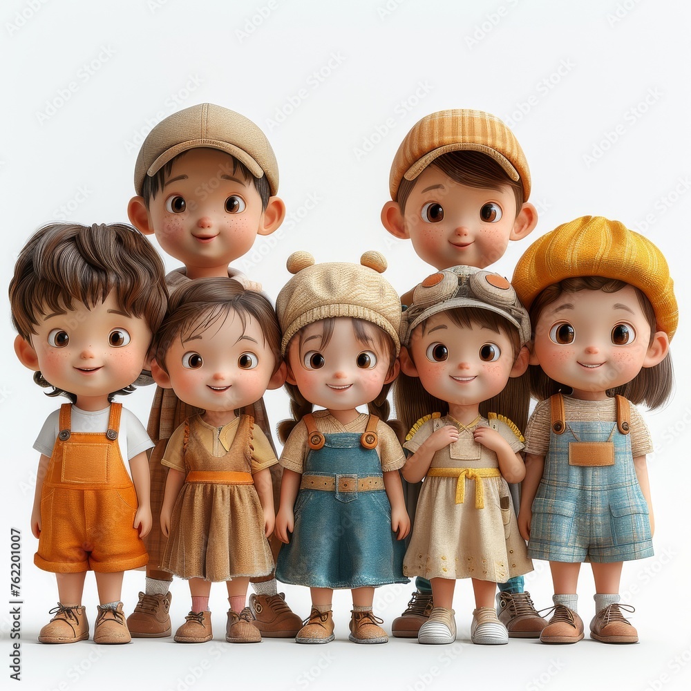 Group of Little Kids Standing Together Group of Little Kids Standing Together