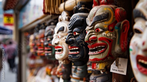 Tal and Talchum, " Hahoe masks " ,Korean Traditional Masks at Insadong, Seoul South of Korea. Korean mask is a culture that still exists today in Asia. Is an Asian culture that must be maintained.