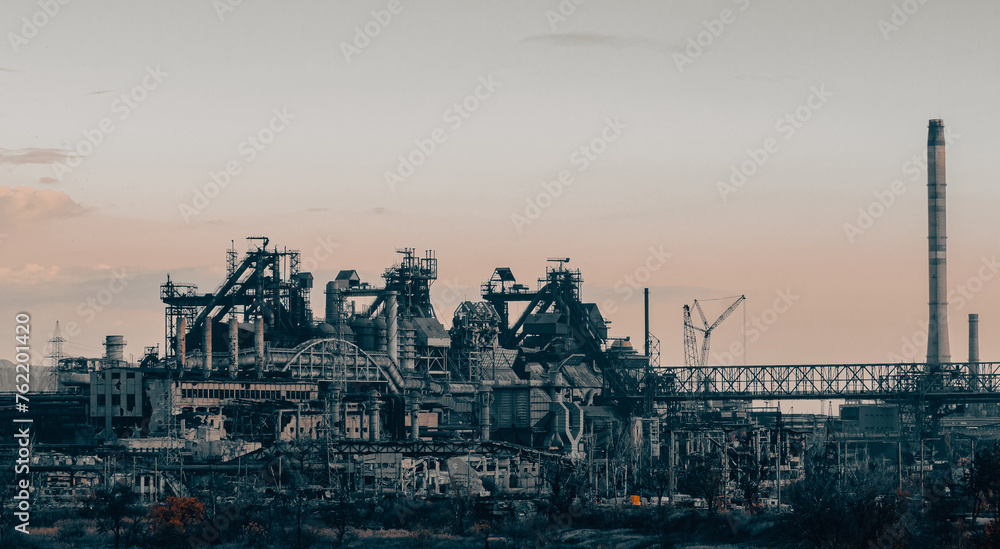 Azovstal plant destroyed during the war in Mariupol Ukraine