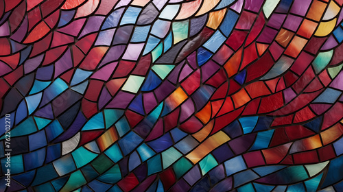 Abstract Stained Glass Mosaic in Warm Tones