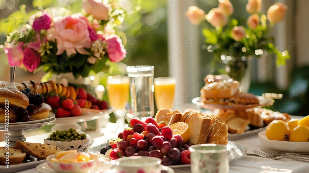 Heartwarming Mother's Day meal, non-monogamous family creates a surprise breakfast with table elegance and culinary love. Heartwarming Mother's Day meal, non-monogamous family creates a surprise breakfast with table elegance and culinary love.