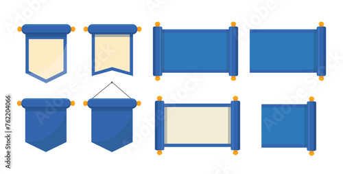 Pennant template flags hanging vector illustration