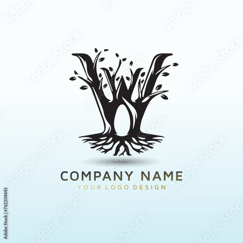 Letter W wood vector logo design