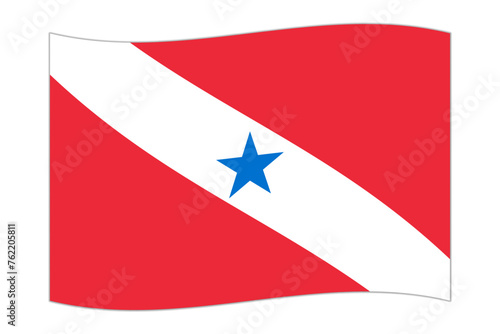 Waving flag of Para. Vector illustration.