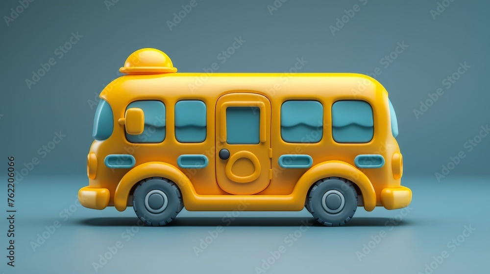 Yellow school bus plastic and metal toy.