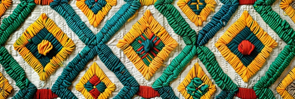 The intricate detail of traditional Ethiopian embroidery The intricate detail of traditional Ethiopian embroidery