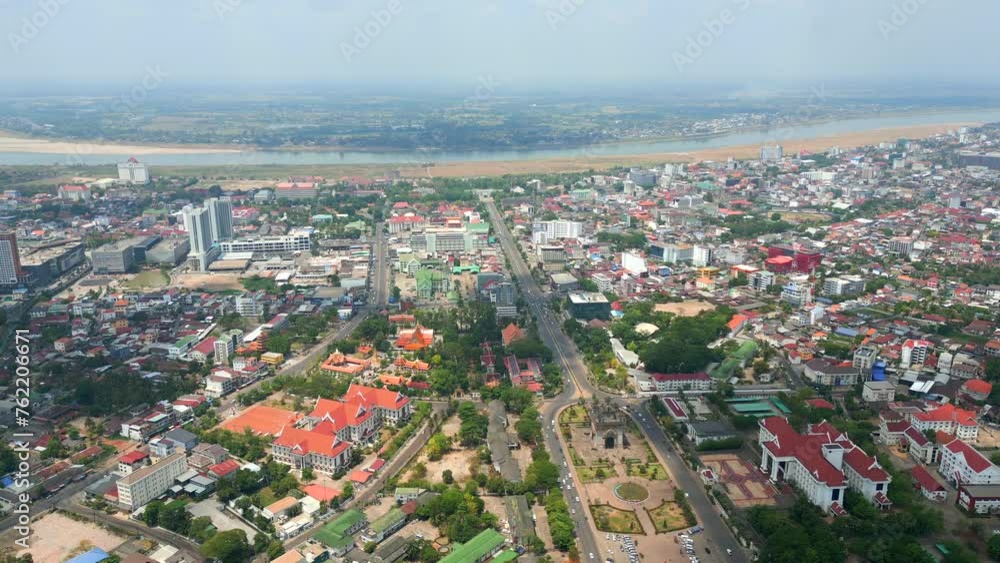 Aerial view of Vientiane, the capital of Laos. Aerial view of Vientiane, the capital of Laos.