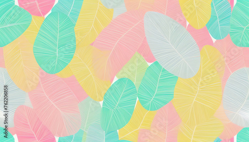 illustration abstract plant leaves pastel pattern background wallpaper