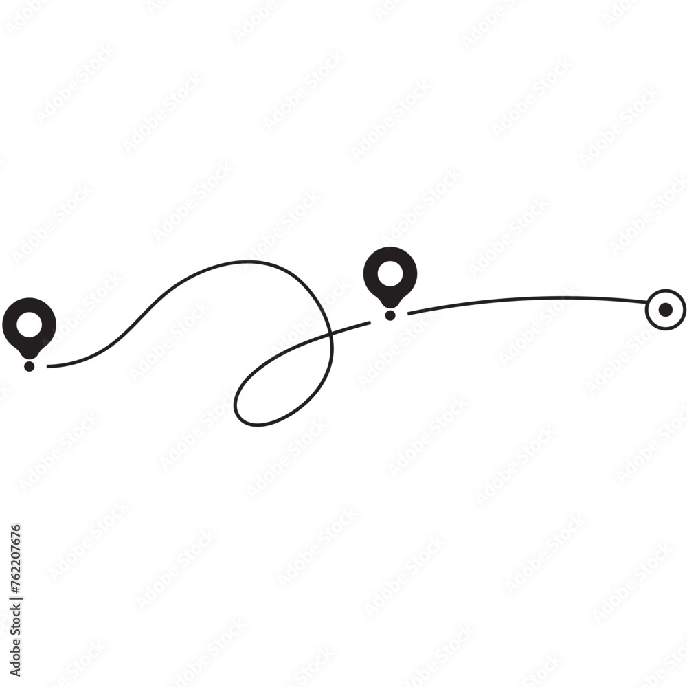 Obraz premium Route Location Line Icon